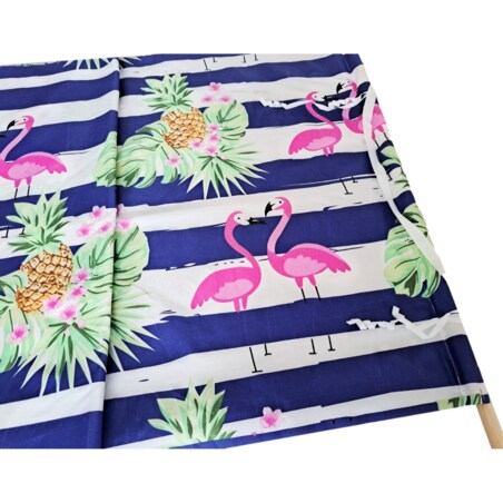 Parawan Plażowy Zasłona 10 M Na Plażę Składany Letni Flamingi W Paski Młotek W Zestawie