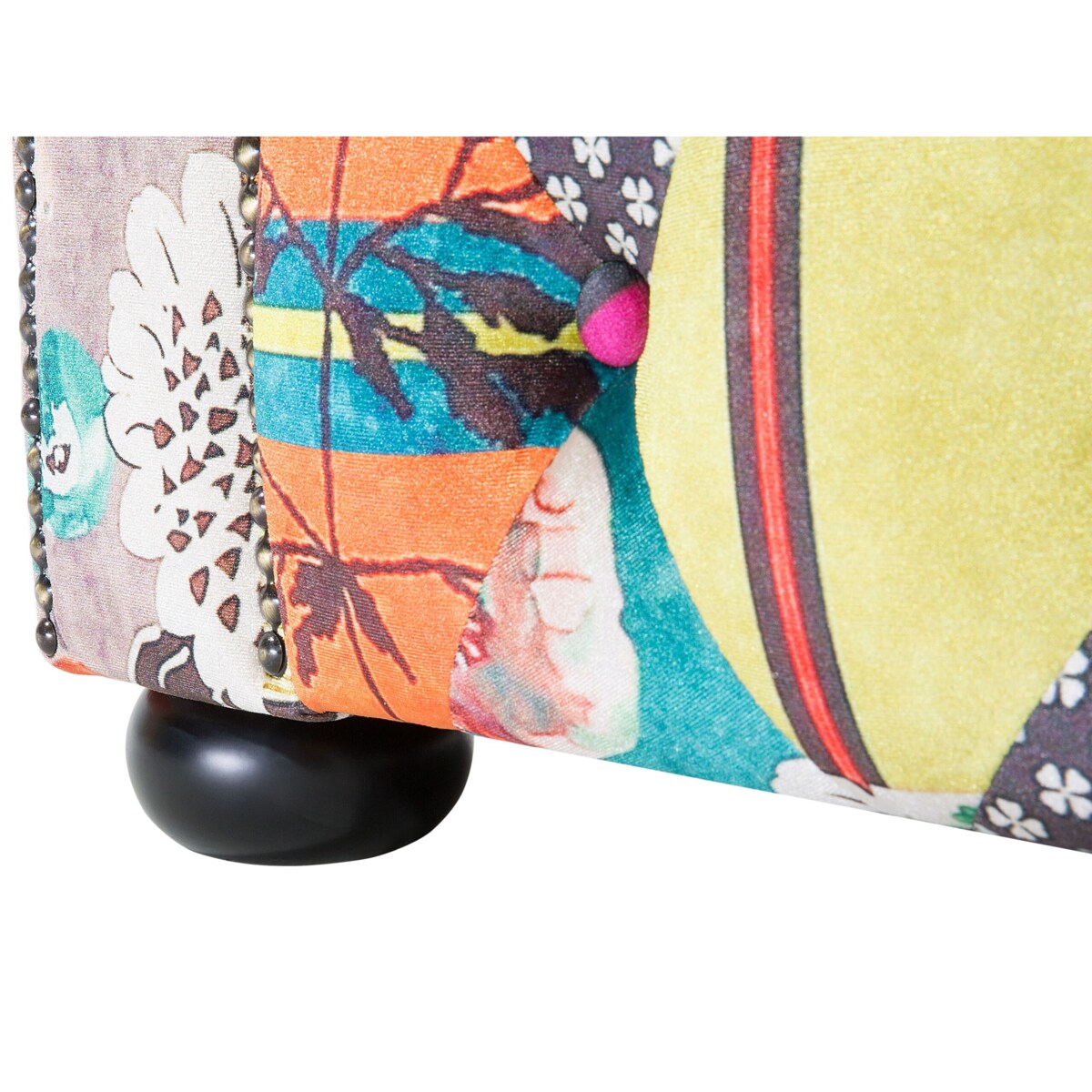 Fotel patchwork żółty CHESTERFIELD