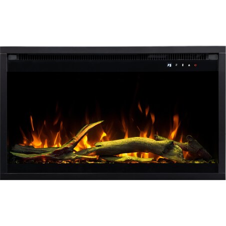 Wkład elektryczny AFLAMO 3D - do zabudowy - 80x60x20 cm - kominek LED z funkcją grzania 750/1500 W