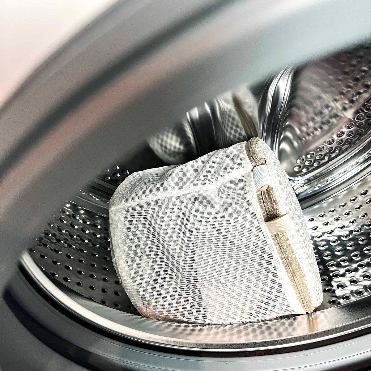 Siatka Worek Na Pranie Ubrań Bielizny Kosz Na Pranie 16X16 Cm Beżowy