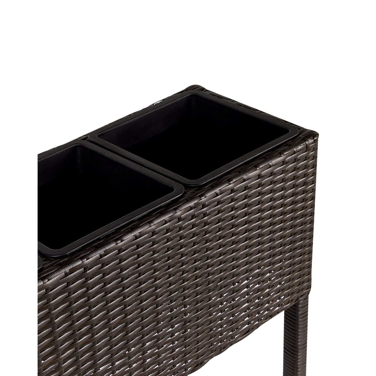 Donica kwietnik z technorattanu brązowa CARAGANA