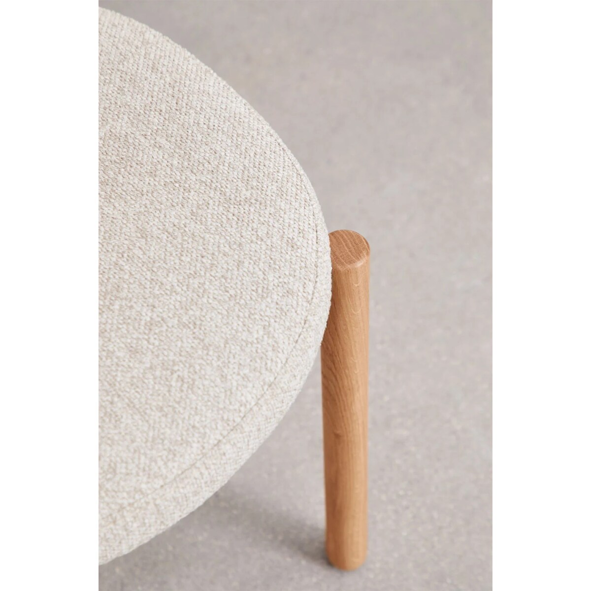 Krzesło do jadalni dębowe, naturalne, bouclé Bianca