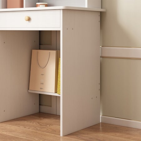 Toaletka z lustrem z szufladami biała glamour styl skandynawski