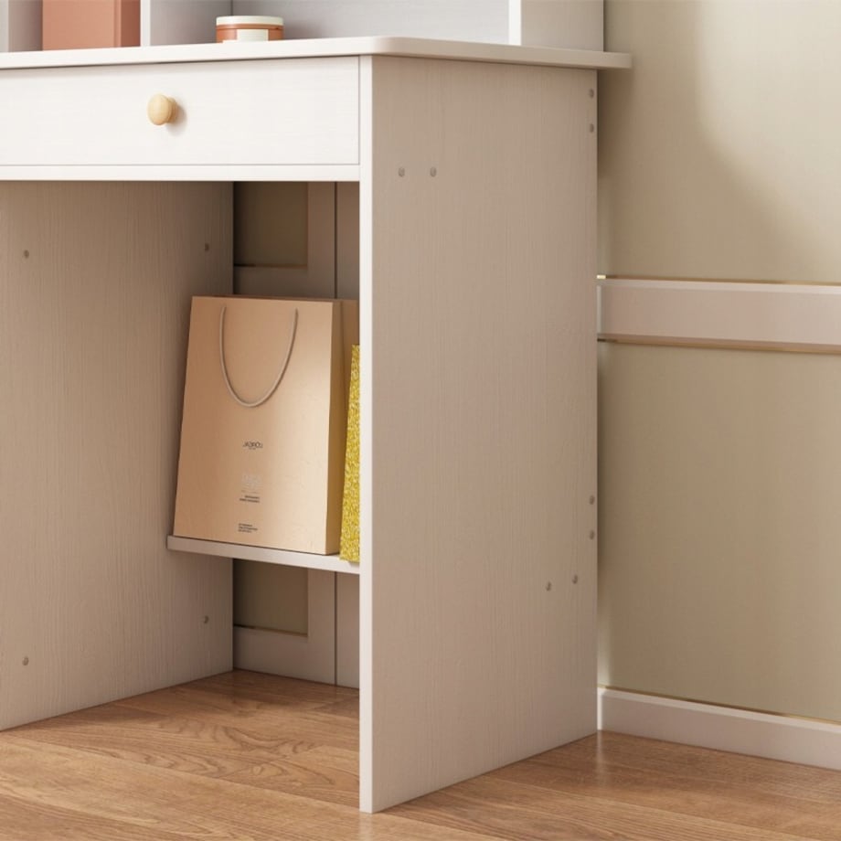 Toaletka z lustrem z szufladami biała glamour styl skandynawski