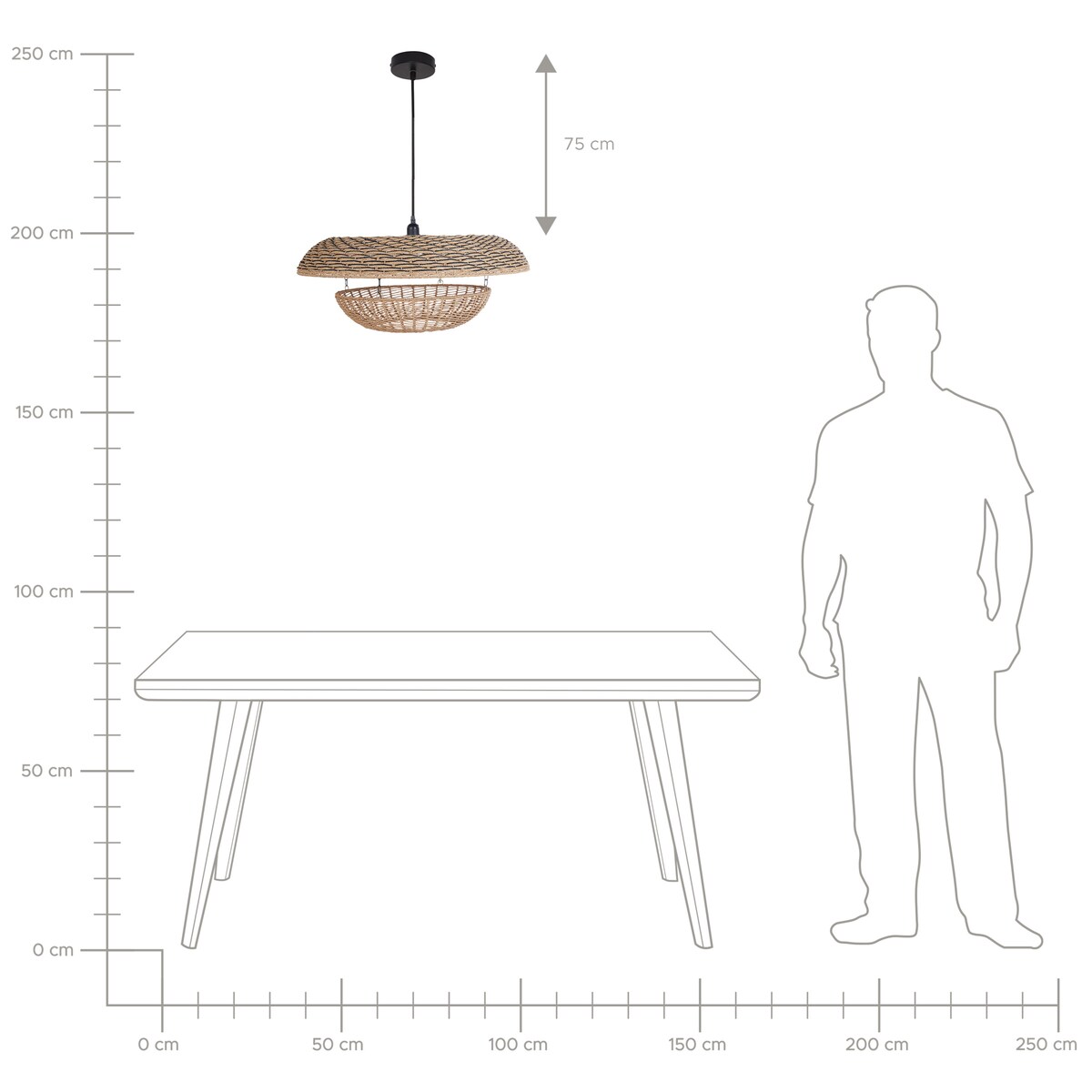 Lampa wisząca KIDEPO Papierowa plecionka Brązowy