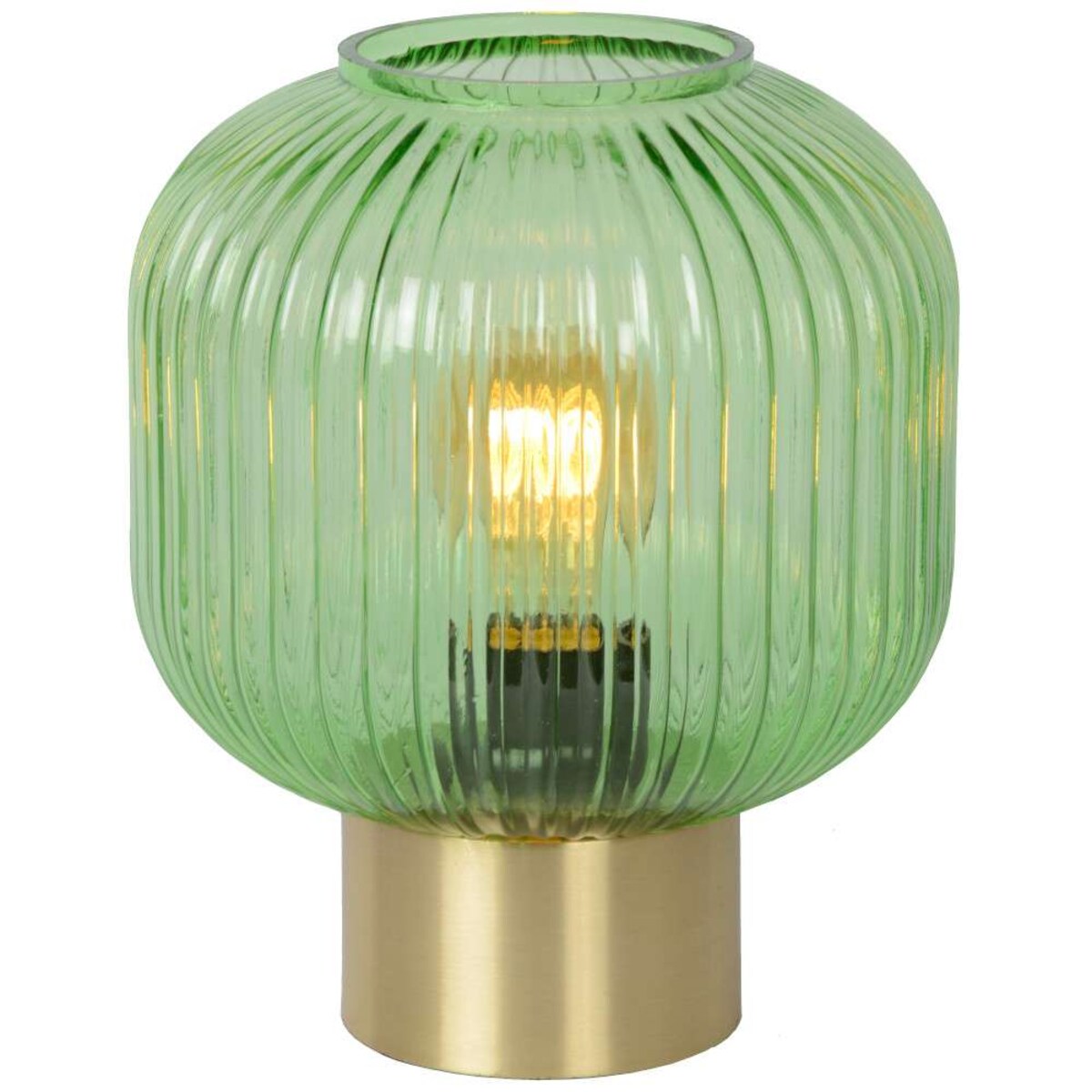 Stojąca LAMPKA nocna MALOTO  45586/20/33 Lucide szklana LAMPA loftowa stołowa zielona mosiądz