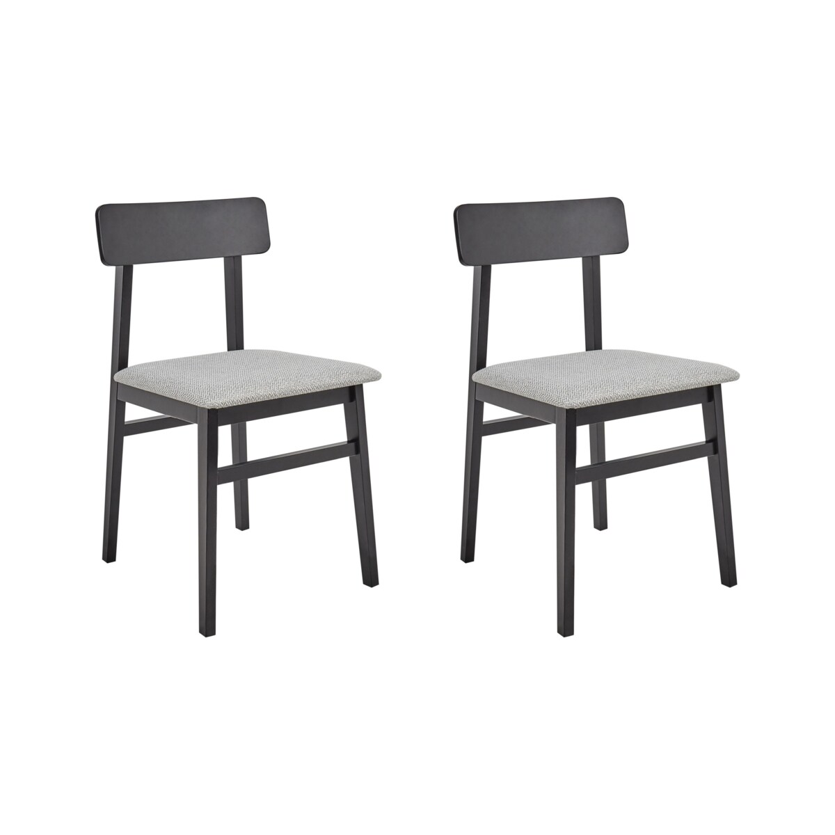 Zestaw 2 krzeseł do jadalni STACY Drewno kauczukowe Jasnoszary