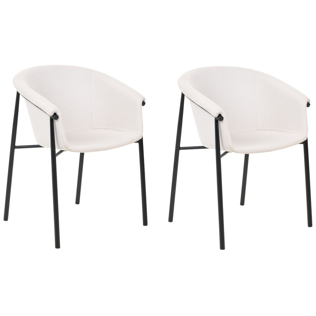 Zestaw 2 krzeseł do jadalni beżowy AMES