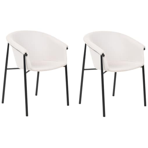 Zestaw 2 krzeseł do jadalni beżowy AMES