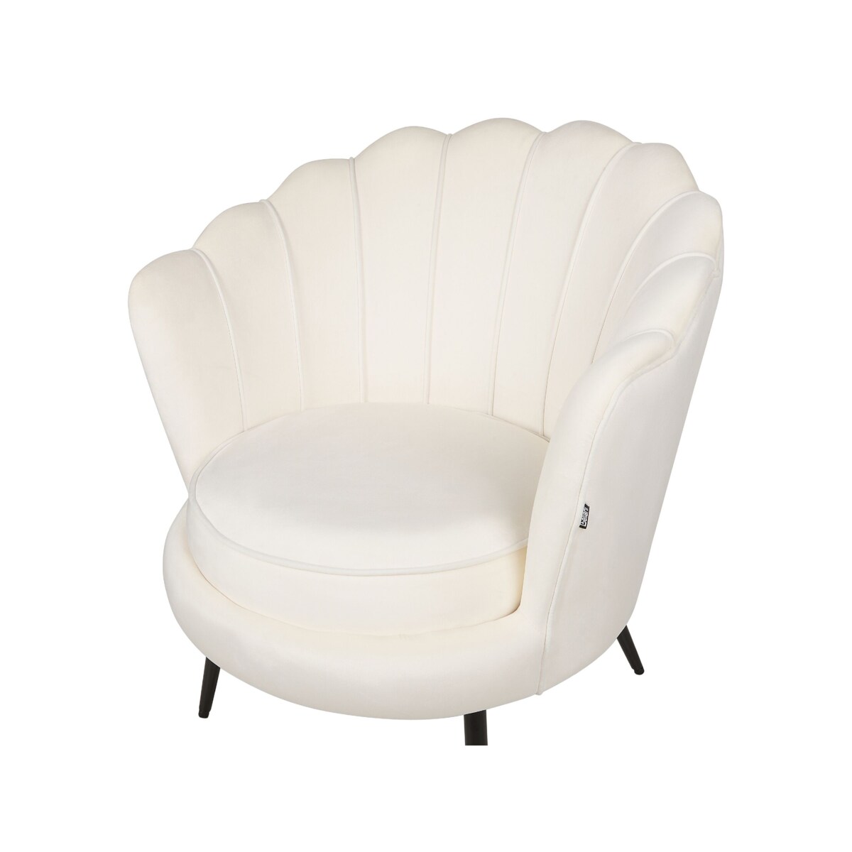 Fotel welurowy złamana biel LOVIKKA