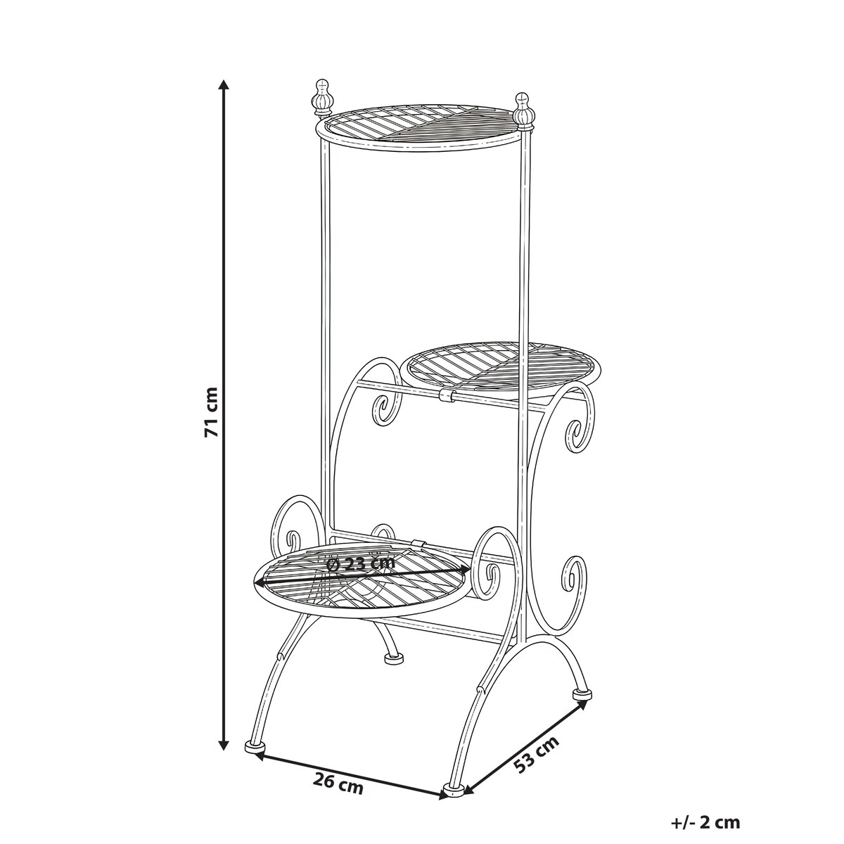 Kwietnik ASAGAO 26 cm Metal Beżowy