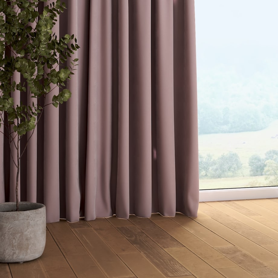 Zasłona na taśmie marszczącej 1 szt. 130x245 zgaszony róż