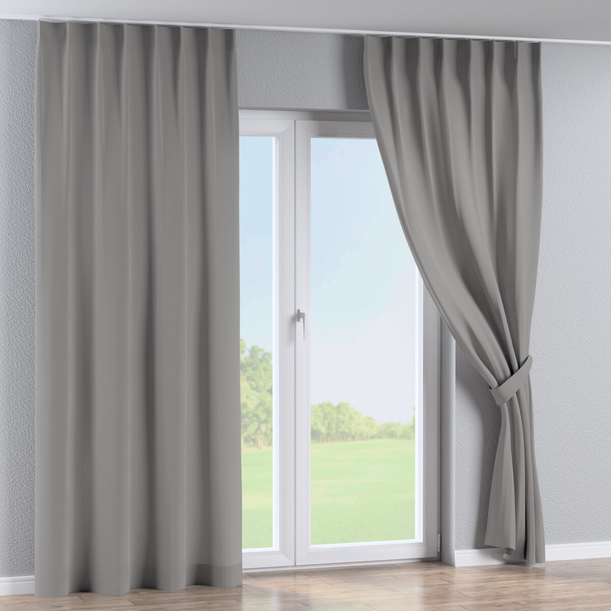 Zasłona na haczykach flex pojedynczych 130x260 szary