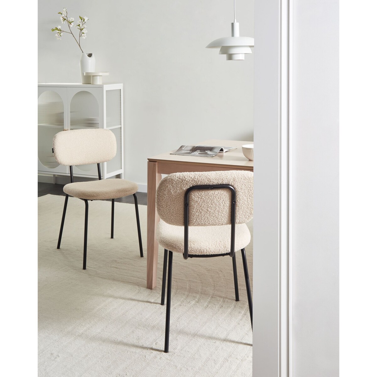 Zestaw 2 krzeseł ADAIR Boucle Beżowy