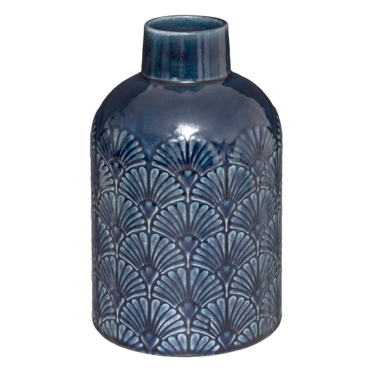 Wazon ceramiczny ze zdobieniem 21x12,5x12,5 cm VINTAGE granatowy