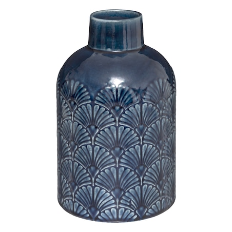 Wazon ceramiczny ze zdobieniem 21x12,5x12,5 cm VINTAGE granatowy
