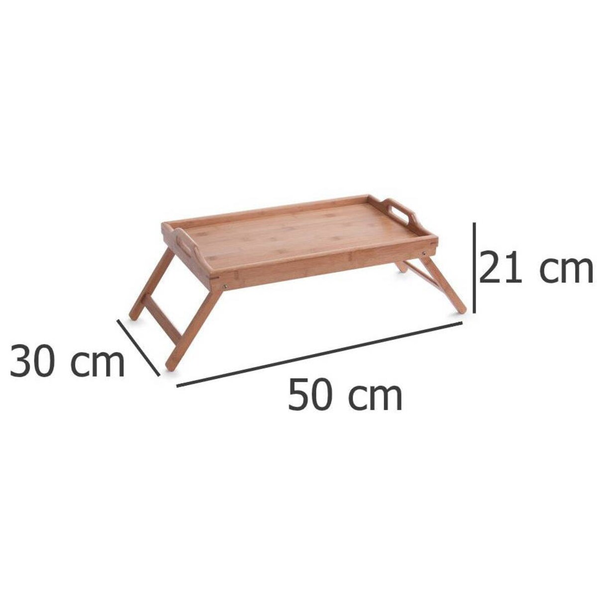Stolik śniadaniowy, bambusowa taca z nóżkami, 50x30 cm, ZELLER