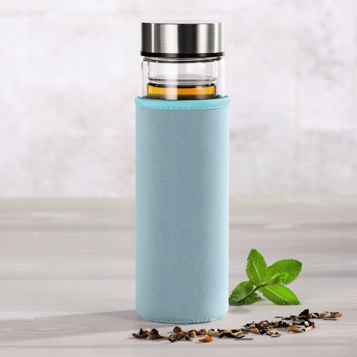 XAVAX Butelka na wodę herbatę szklana z sitkiem