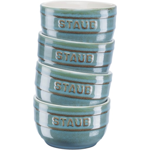 Staub Mini Ramekin Okrągły, 4 szt. - 200 ml, Antyczny turkusowy
