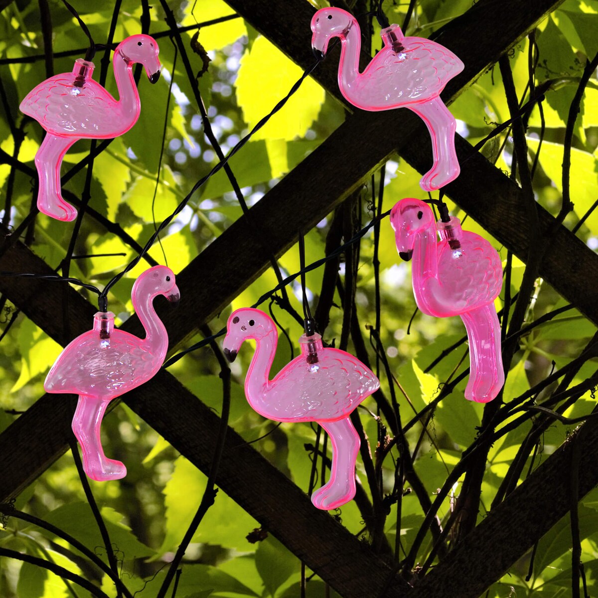 Dekoracyjna girlanda solarna różowe flamingi 10 LED 6m IP44 zimna
