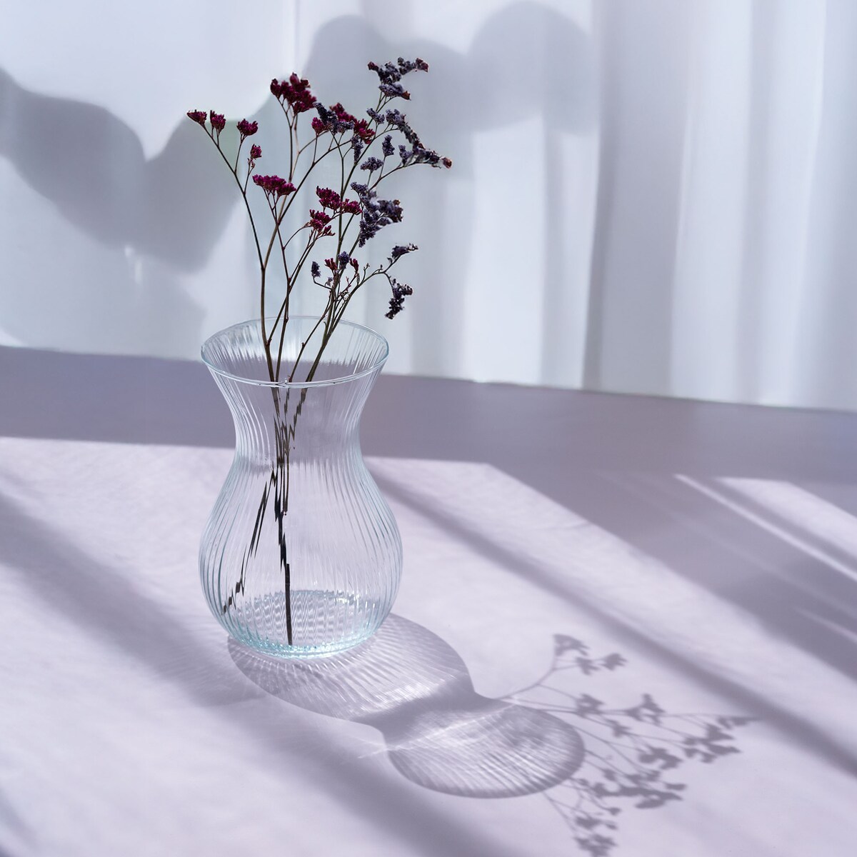 Wazon szklany prążkowany Lyra 18 cm