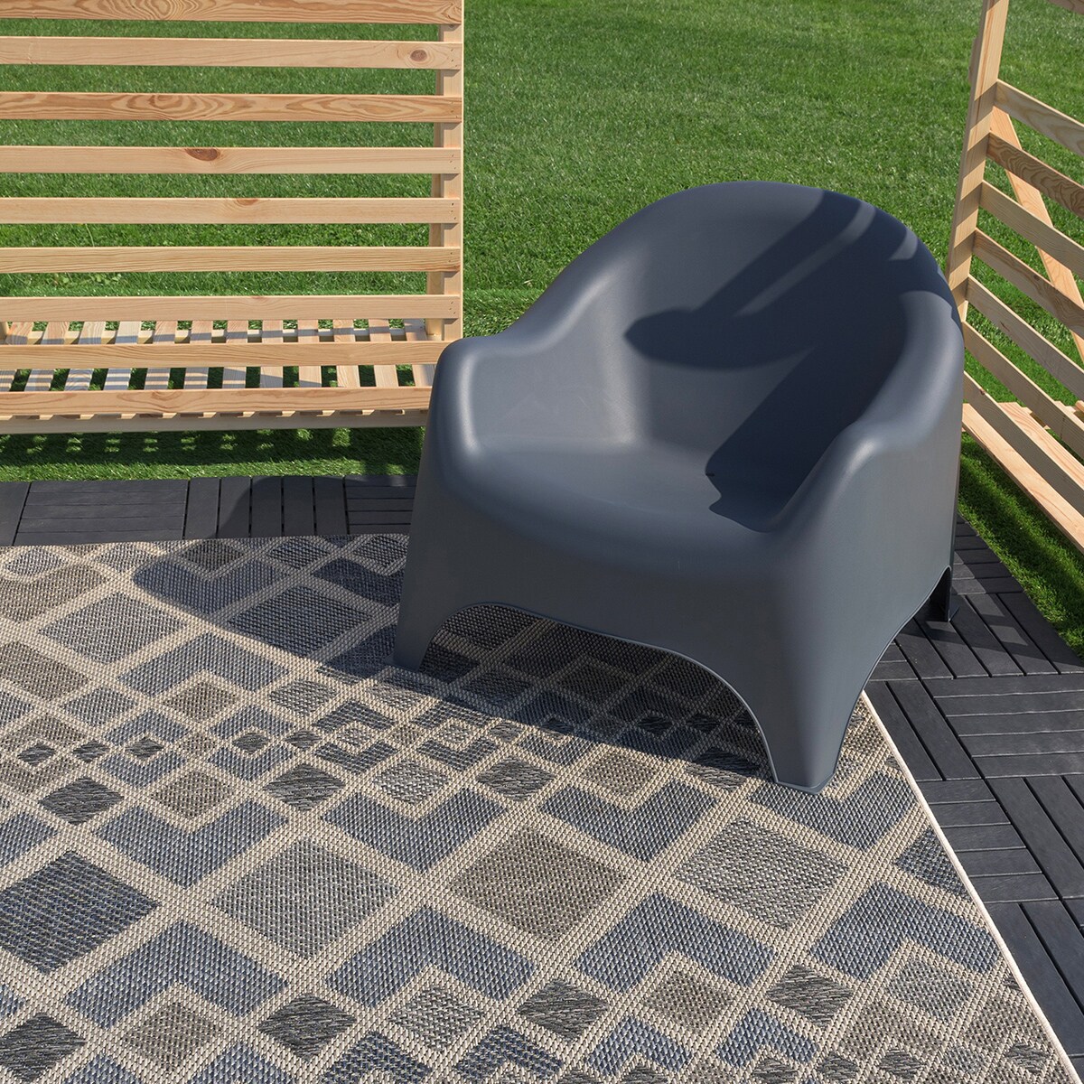 Zestaw 2 szt fotele ogrodowe wypoczynkowe Dumbo na taras, balkon antracytowy