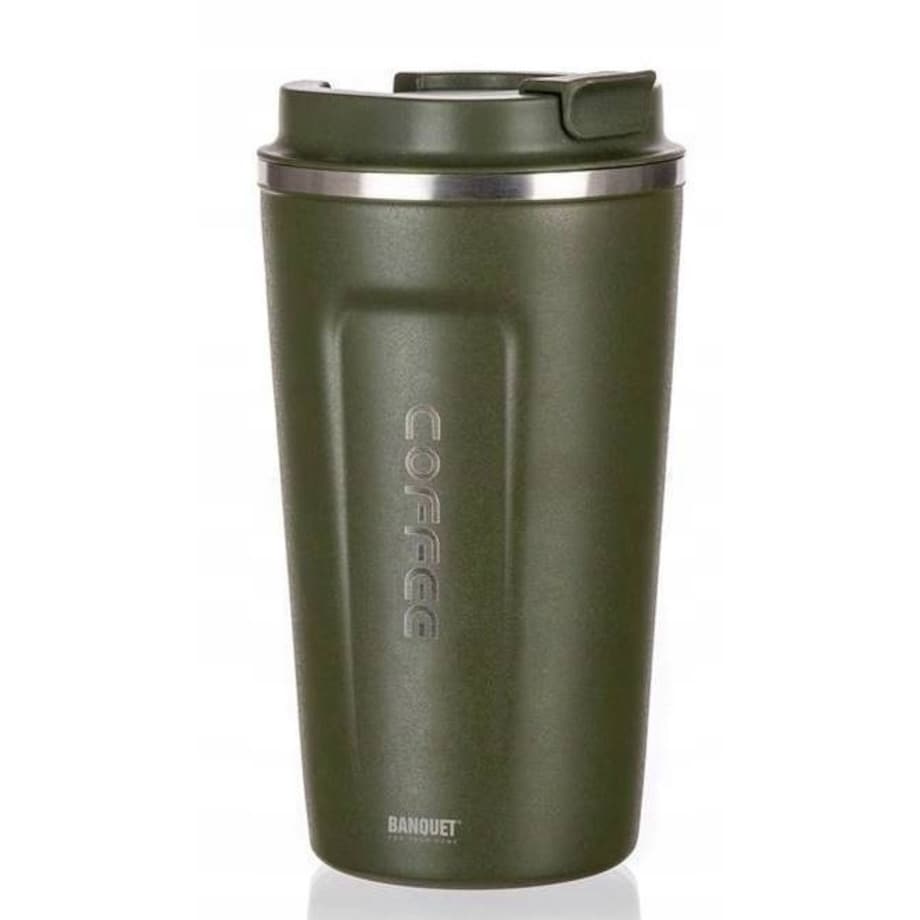 KUBEK PODRÓŻNY TERMICZNY termos 450 ml zielony na kawę herbatę do pracy