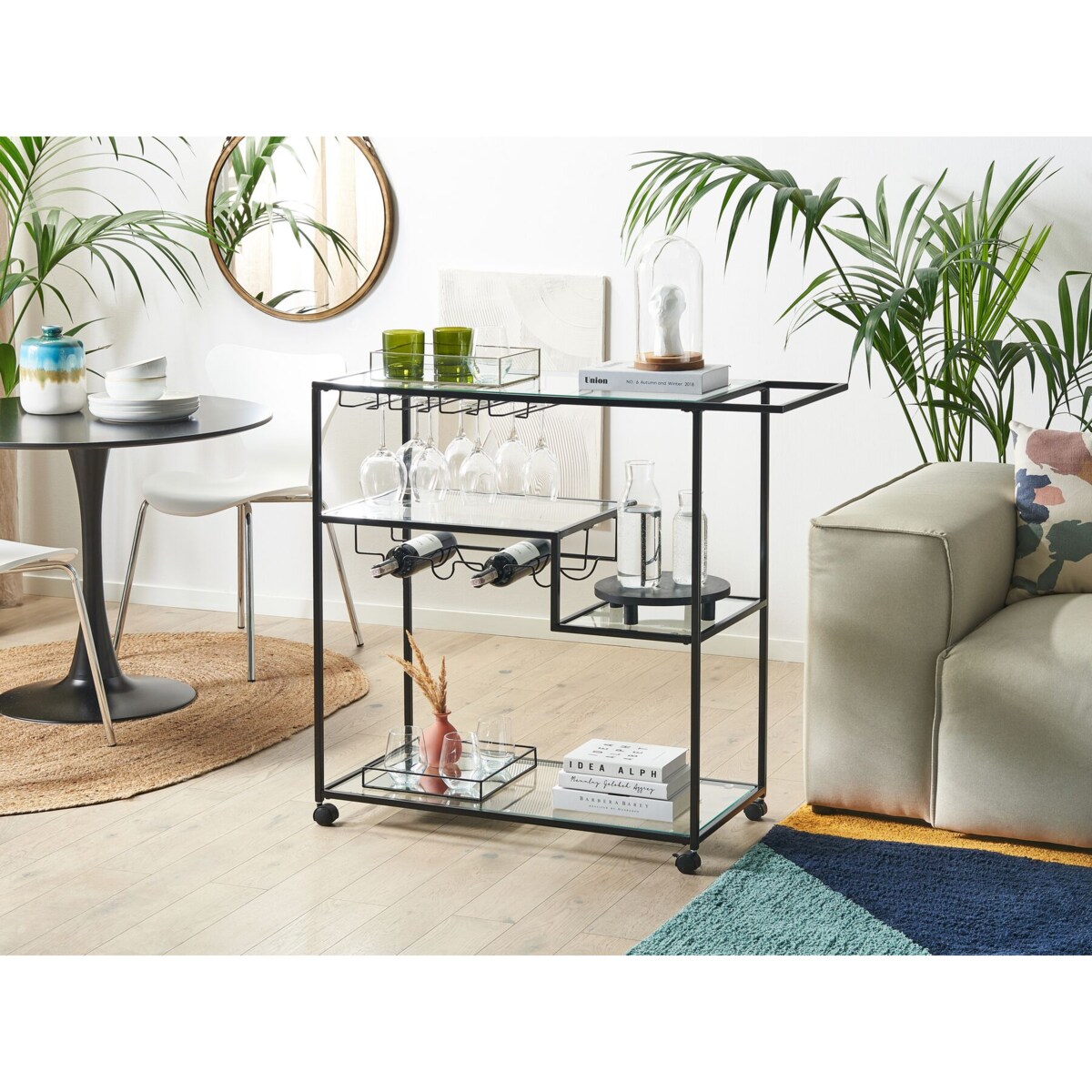 Metalowy wózek kuchenny 3-poziomowy czarny MARCOLA