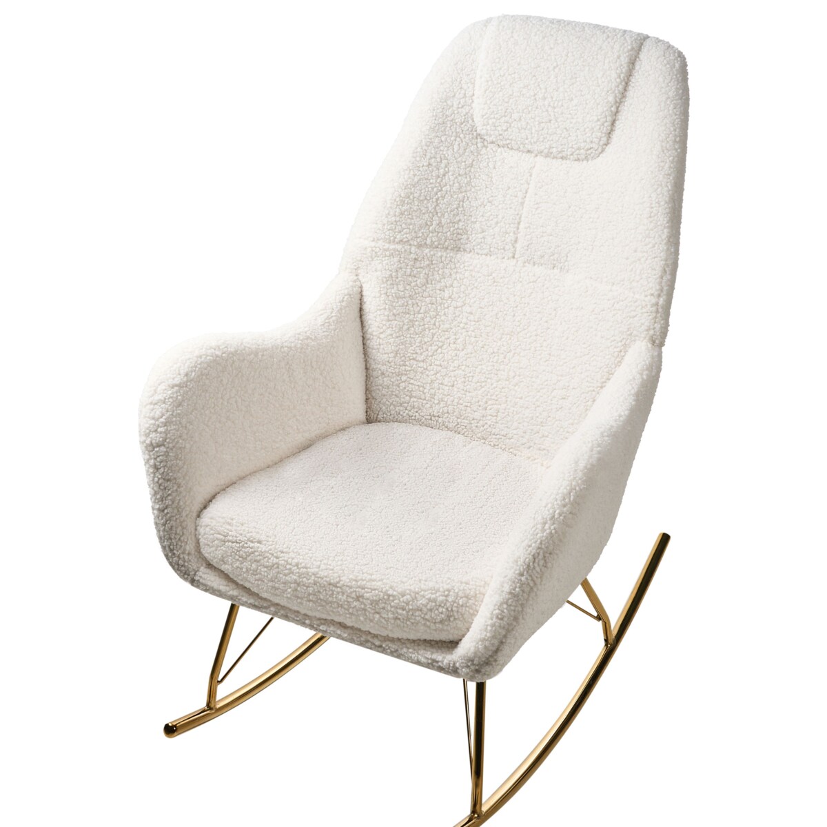 Fotel bujany GULSELE Boucle Złamana biel