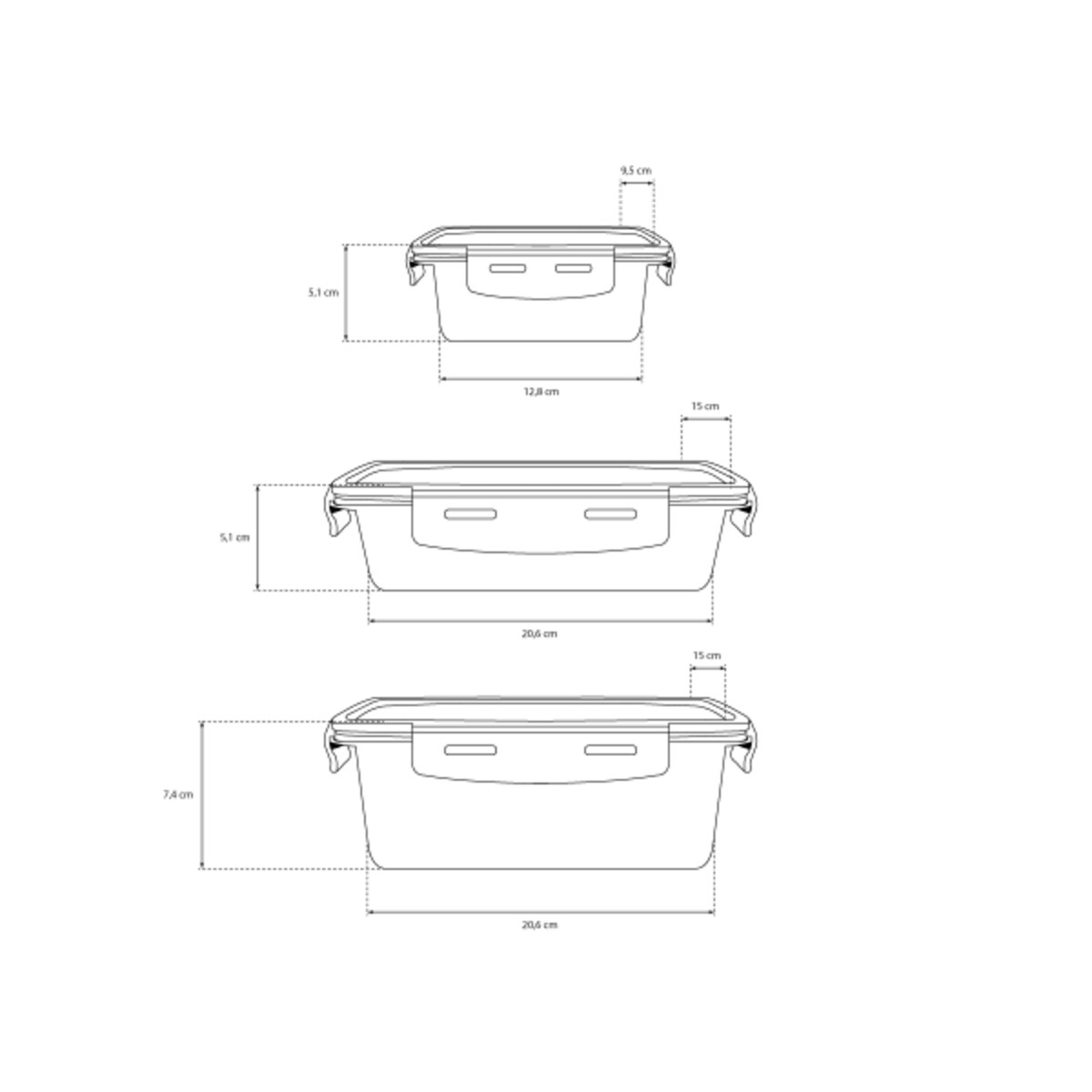 LunchBox PIKA zestaw 7 pojemników inox do piekarnika i mikrofali