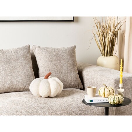 Poduszka dekoracyjna boucle dynia ⌀ 28 cm biała MUNCHKIN