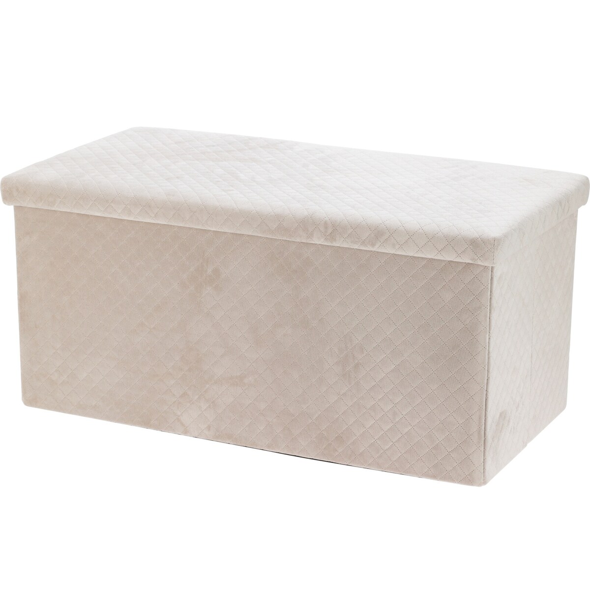 Welurowa pufa ze schowkiem MODUS, 76 x 38 x 38 cm