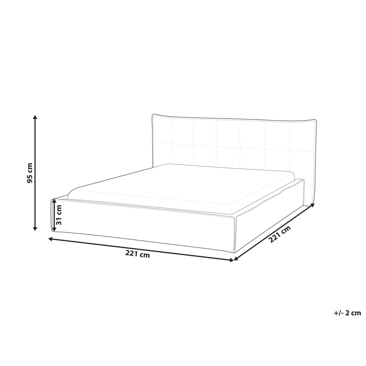 Łóżko wodne LESTRE 180 x 200 cm Beżowoszary