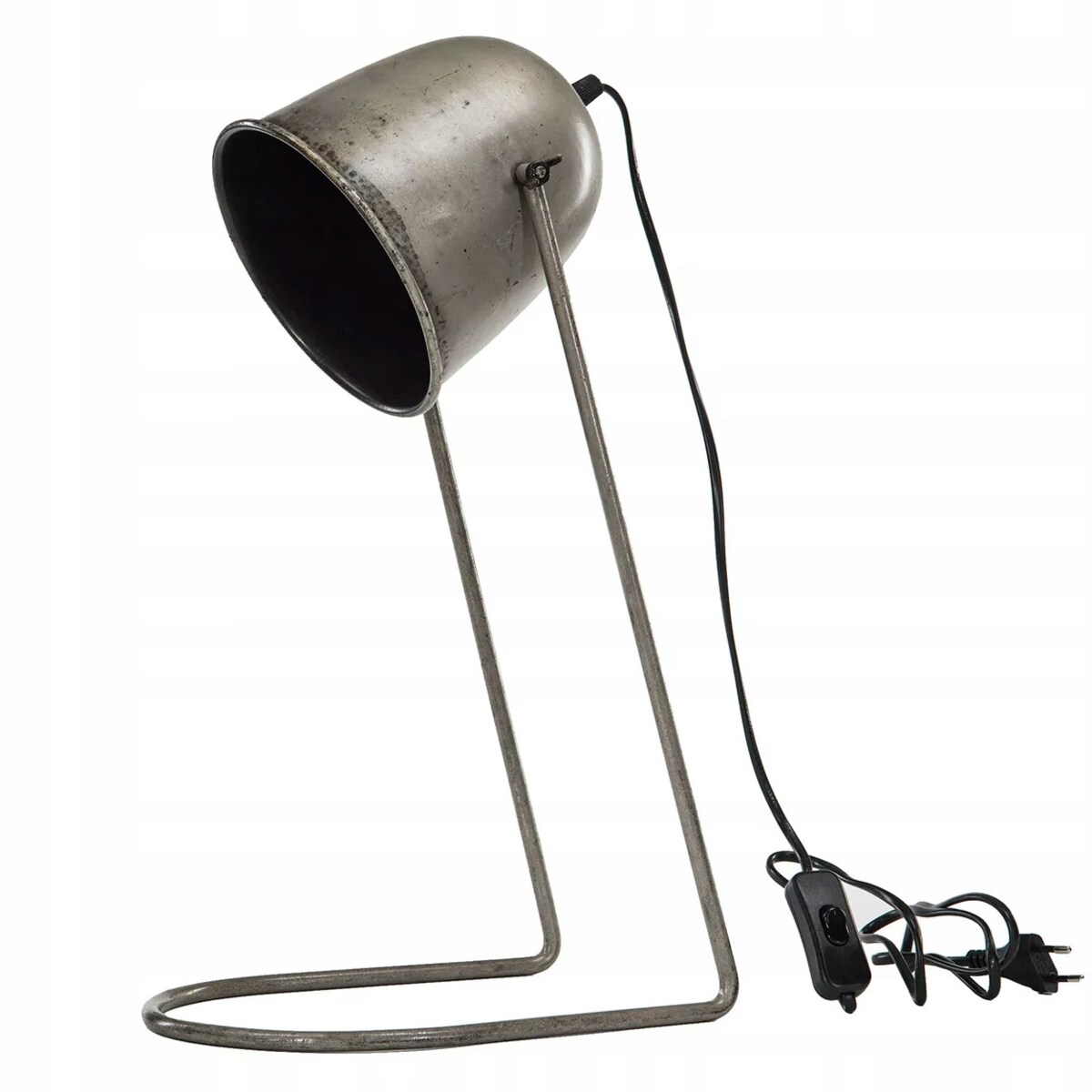 LAMPA STOJĄCA LOFT srebrna biurkowa stołowa dekoracja prezent do salonu
