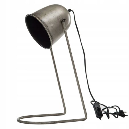 LAMPA STOJĄCA LOFT srebrna biurkowa stołowa dekoracja prezent do salonu