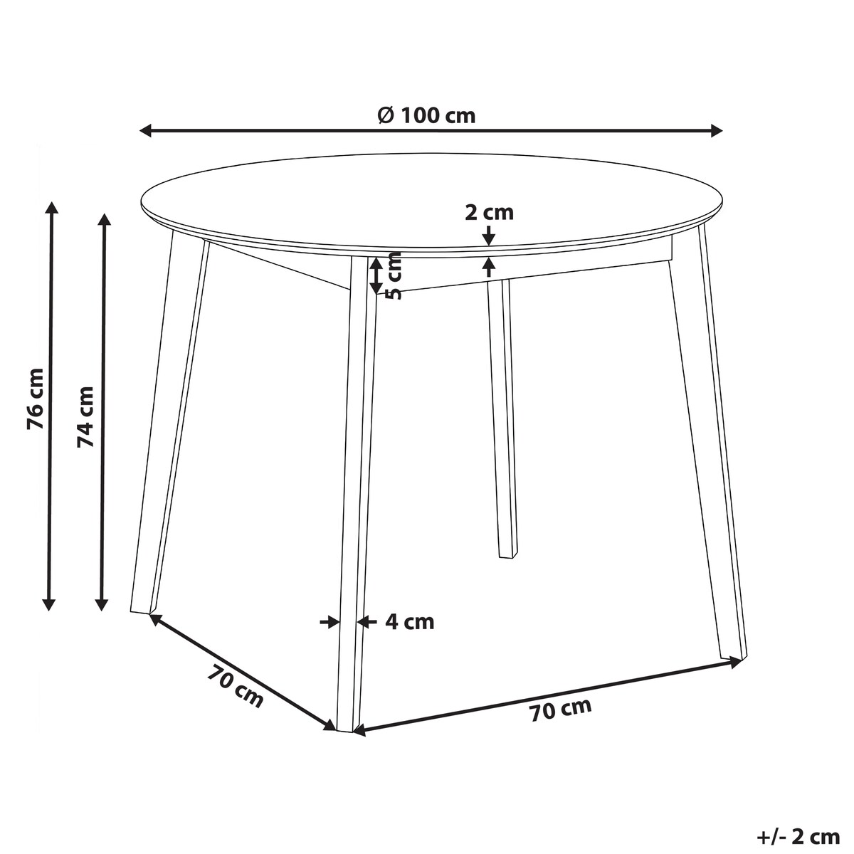 Stół do jadalni ROXBY Biały 100 cm 100 cm Drewno sosnowe