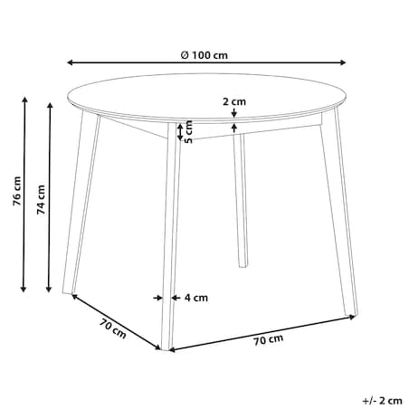Stół do jadalni ROXBY Biały 100 cm 100 cm Drewno sosnowe