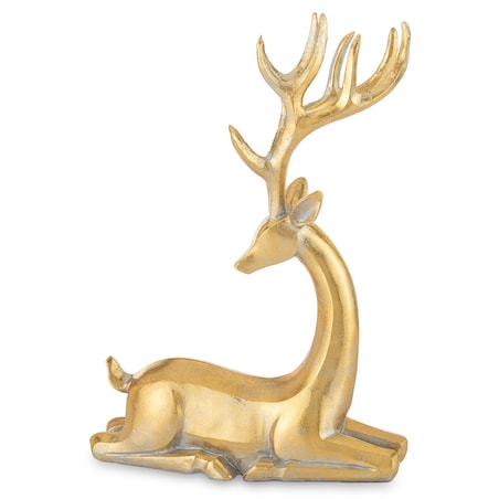 Figurka - jeleń leżący złoty 25x18,5 cm SASEUM - II