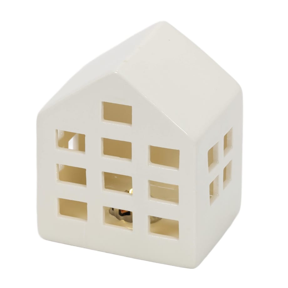 Dekoracja - 3 domki ceramiczne LED 9,5/13,8/11,5 cm SCONE