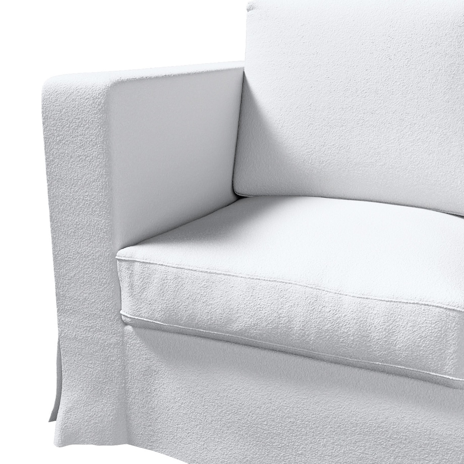 Pokrowiec na sofę Karlanda 3-osobową nierozkładaną, długi, biała bukla, 208 x 87 x 66 cm, Boucle Teddy