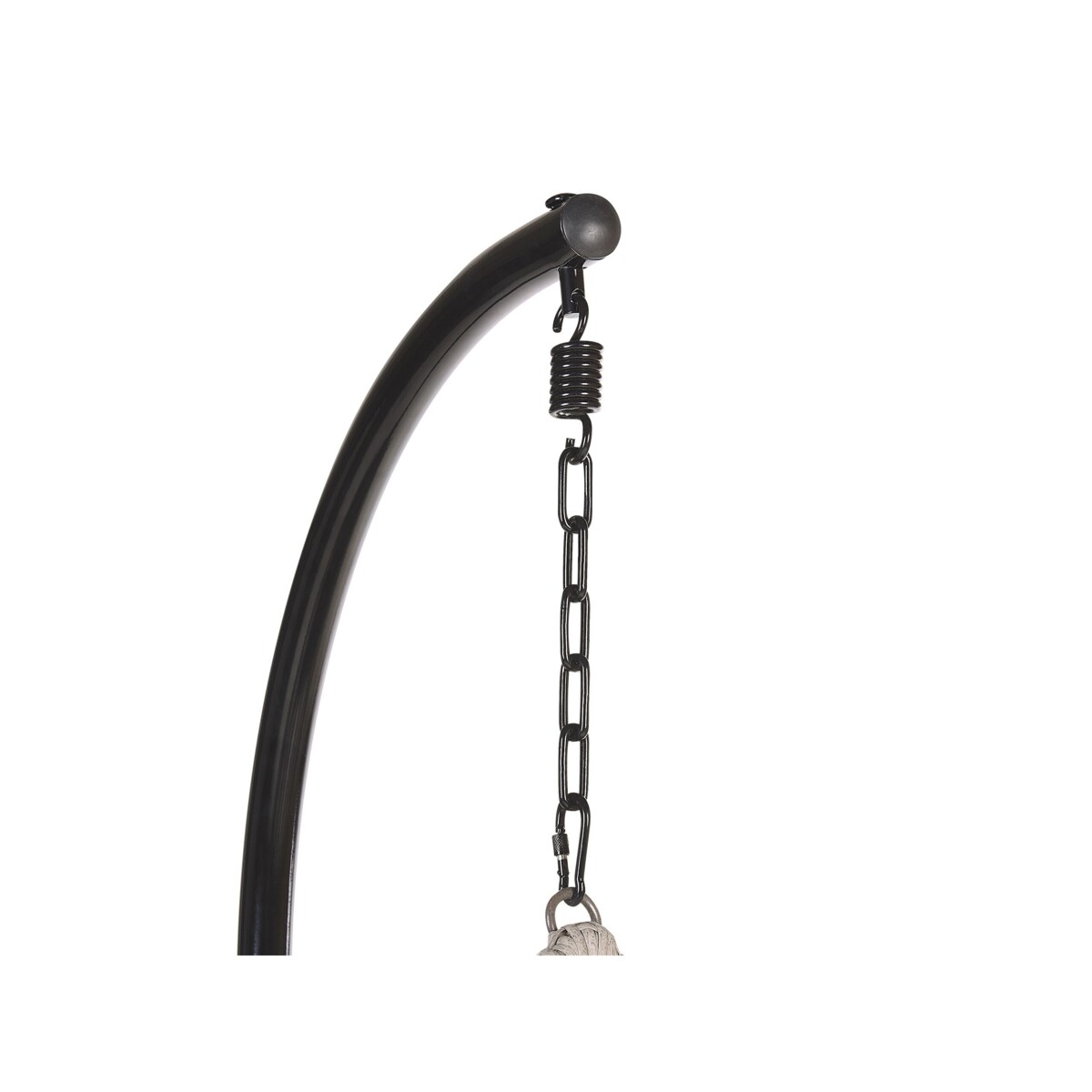 Fotel wiszący ze stojakiem z technorattanu szary ARSITA