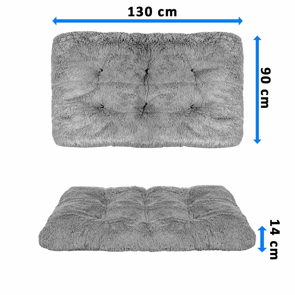 Legowisko Dla Psa Poduszka 130X90 Cm Shaggy Jasnoszare