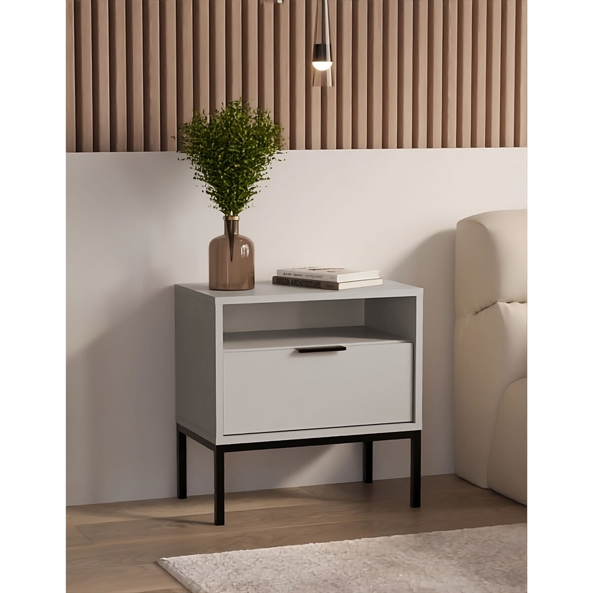 Szafka nocna Austin kaszmir & czarna