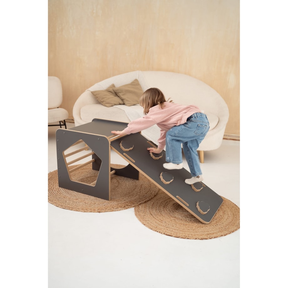 Kostka Wielozadaniowa + MAŁA zjeżdżalnia CHMURKI - szara