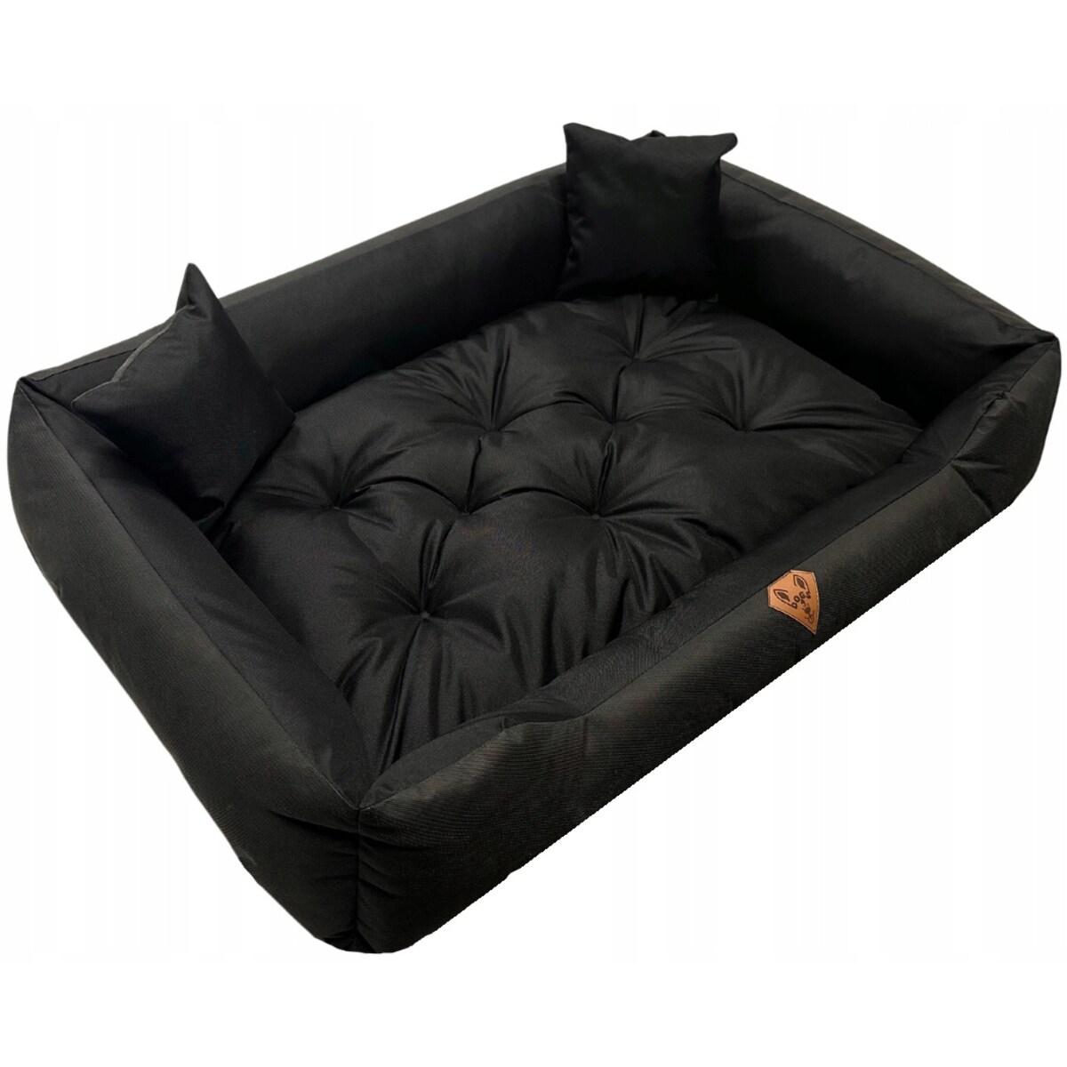 Legowisko Dla Psa Kanapa Posłanie 75X65 Cm Wodoodporne Poduszki Pikowane Czarne