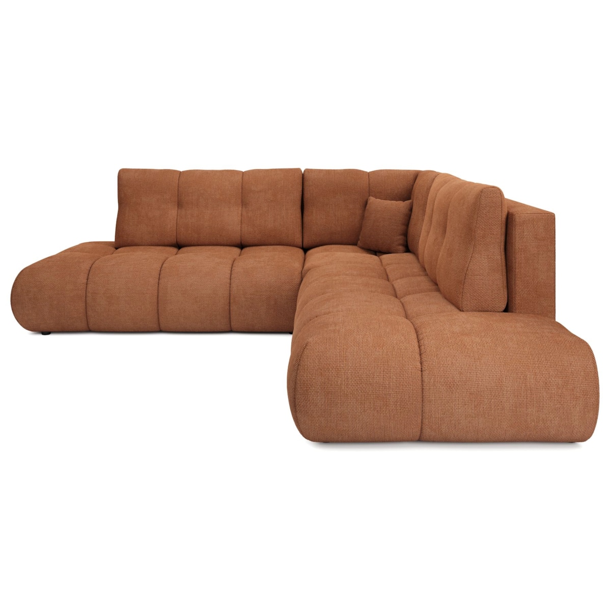 Narożnik pikowany, rozkładany z funkcją spania SOHI, Flow 09 - ceglany