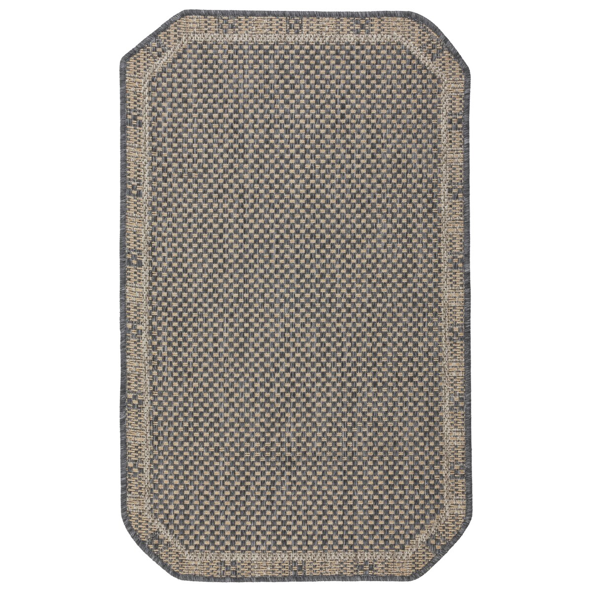 Chodnik płasko tkany Roma 68x114 cm Kratka Antracytowy