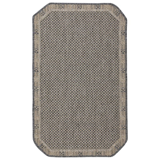 Chodnik płasko tkany Roma 68x114 cm Kratka Antracytowy