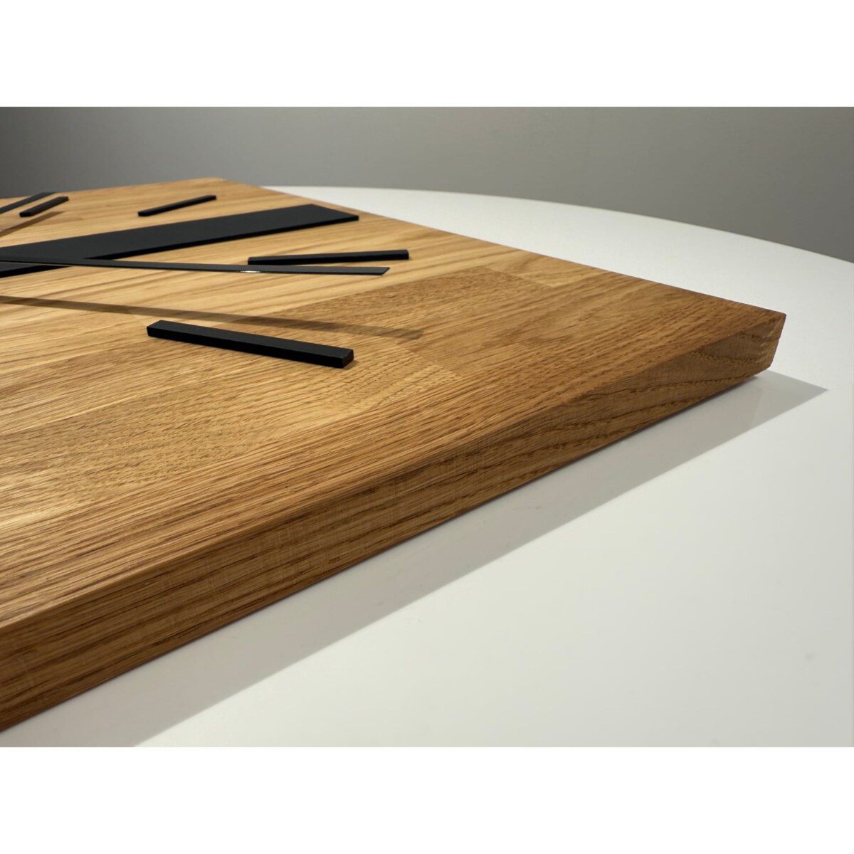 Drewniany zegar na ścianę Dąb Klasyk 50cm czarny SQ