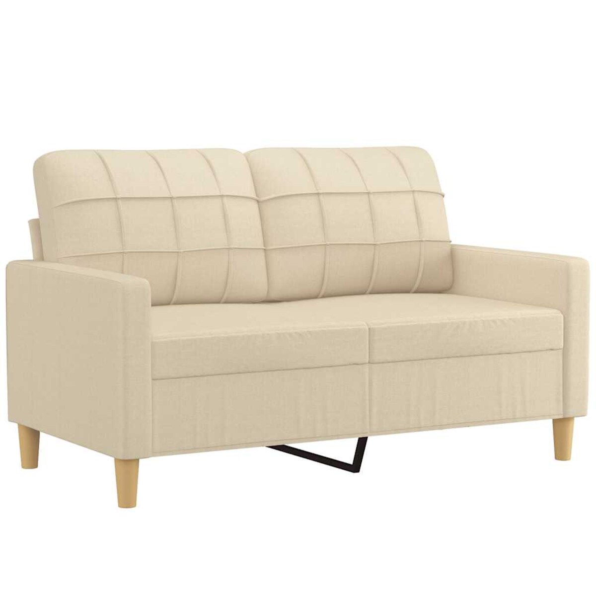 vidaXL 2-osobowa sofa, kremowa, 120 cm, tapicerowana tkaniną
